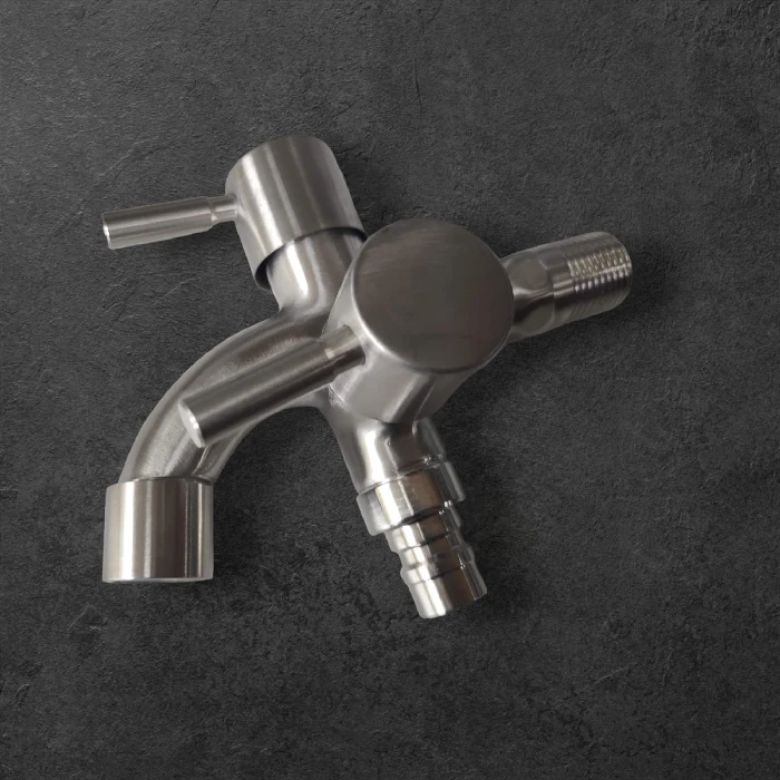 Vrtna pipa z dvema priklopoma nerjaveče jeklo 1/2 BSP SS304